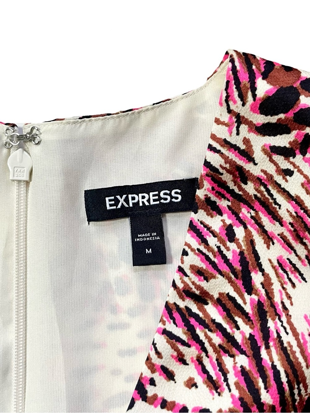 Express Abstract Animal Print Ruched High-Low Midi Dress - Picture 4 of 6